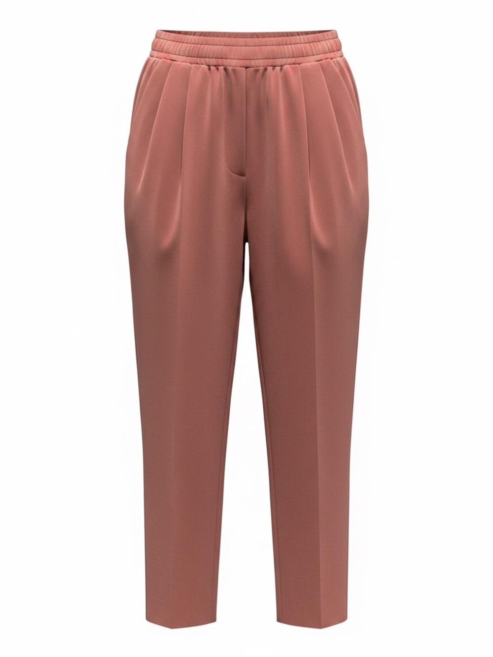 Avia Dusty Rose Pleated Elastic-Waist Tapered Trousers